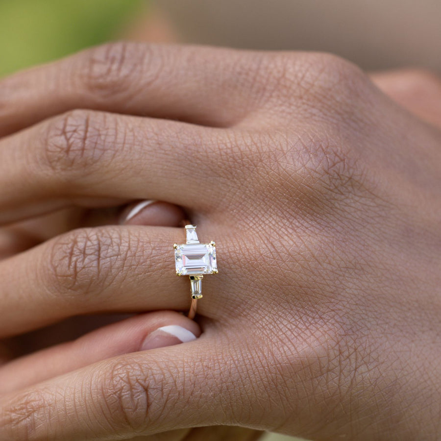 three-stone-emerald-cut-diamond-engagement-ring-rustic-and-main