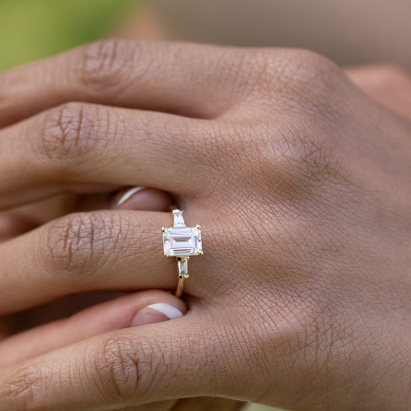 three-stone-emerald-cut-diamond-engagement-ring-rustic-and-main