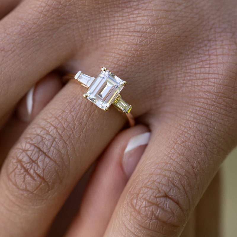 three-stone-emerald-cut-diamond-engagement-ring-rustic-and-main