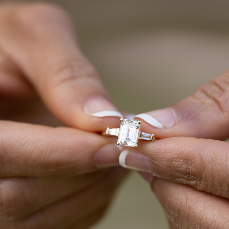 three-stone-emerald-cut-diamond-engagement-ring-rustic-and-main