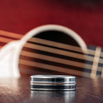 The Man in Black | Men's Titanium Guitar String Wedding Band with Black Whiskey Barrel Wood