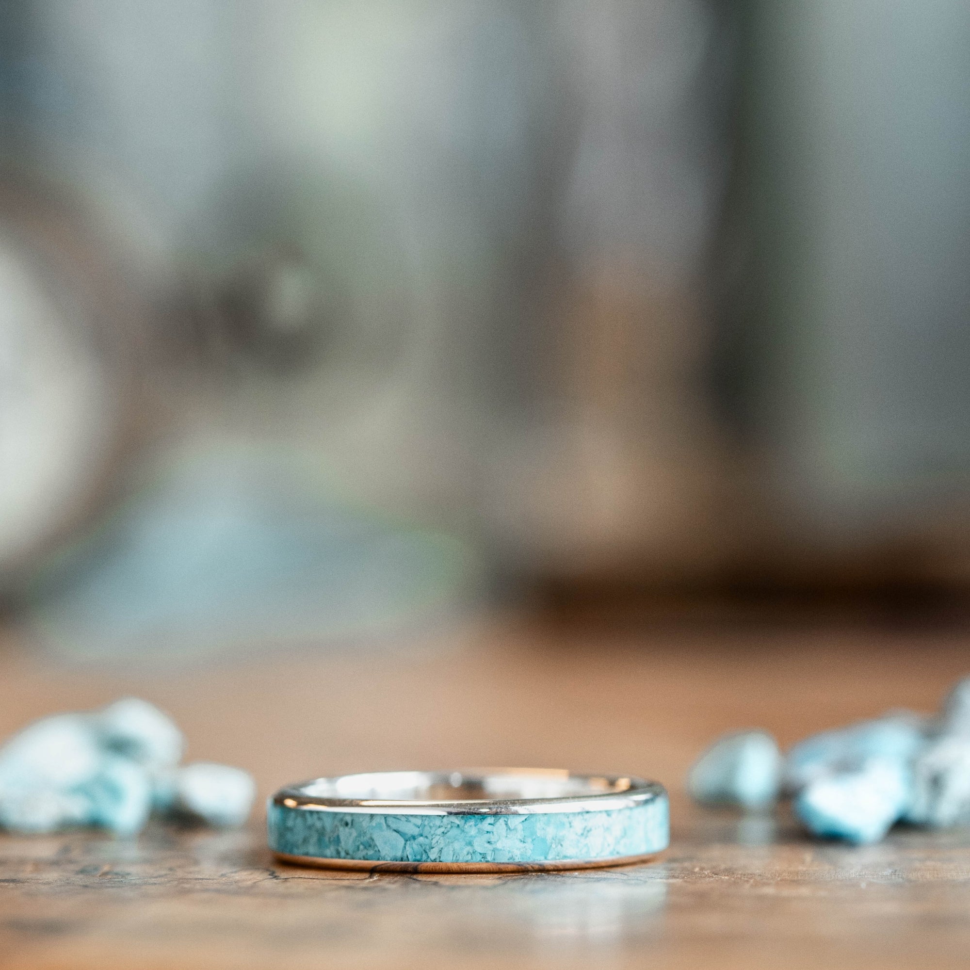turquoise silver ring rustic and