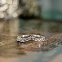 The Catherine - Vintage-Inspired Diamond Wishbone Contour Wedding Band