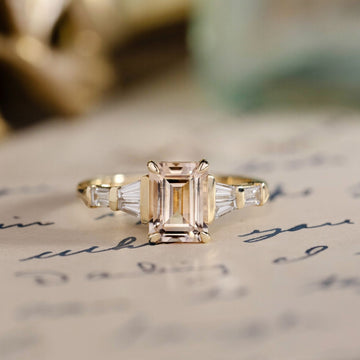 vintage-inspired-emerald-cut-peach-morganite-engagement-ring-diamond-accents-rustic-and-main