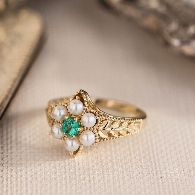 vintage-inspired-emerald-pearl-ring-the-isadora-rustic-and-main