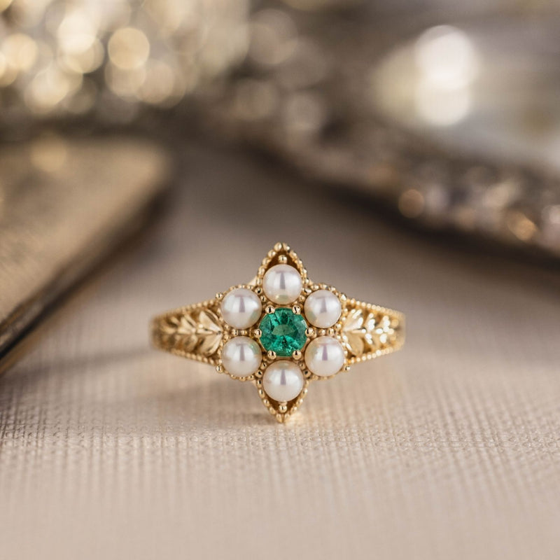 vintage-inspired-emerald-pearl-ring-the-isadora-rustic-and-main