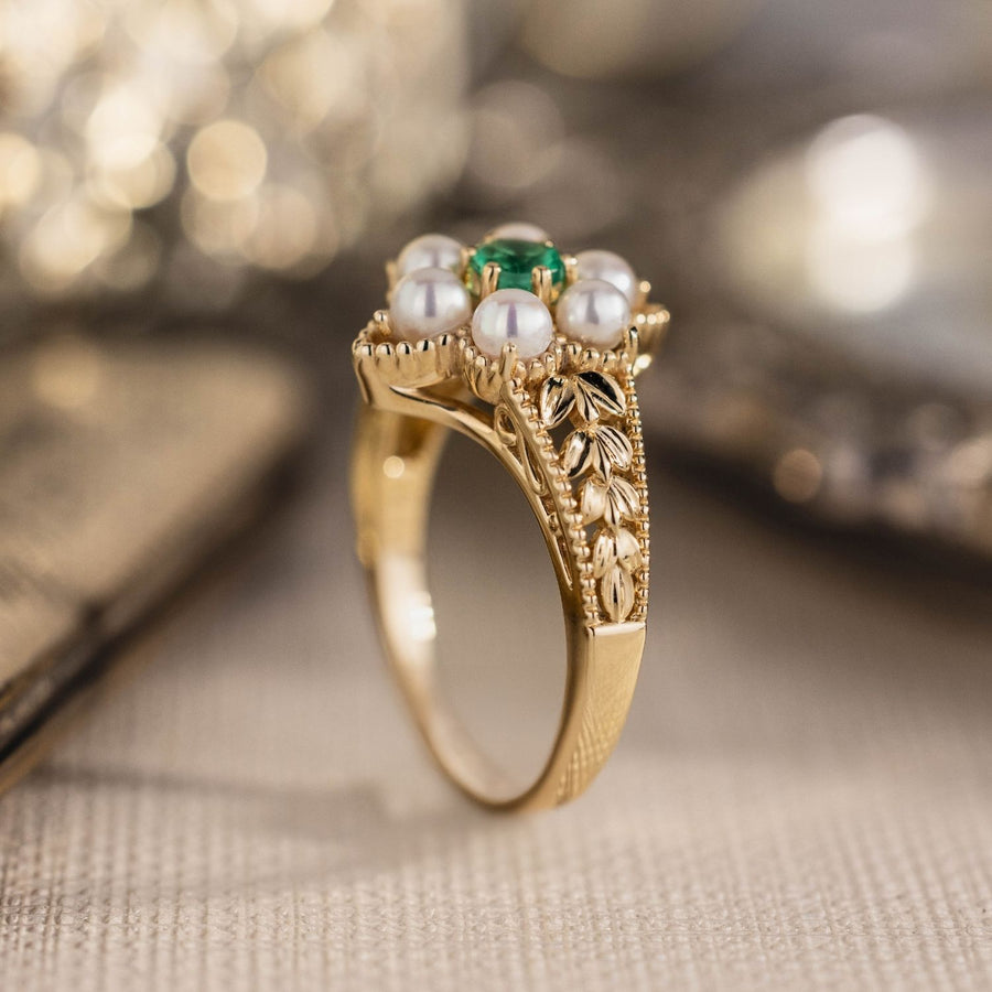 vintage-inspired-emerald-pearl-ring-the-isadora-rustic-and-main