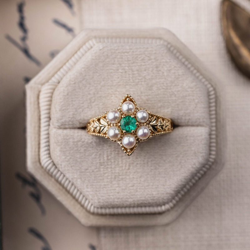 vintage-inspired-emerald-pearl-ring-the-isadora-rustic-and-main