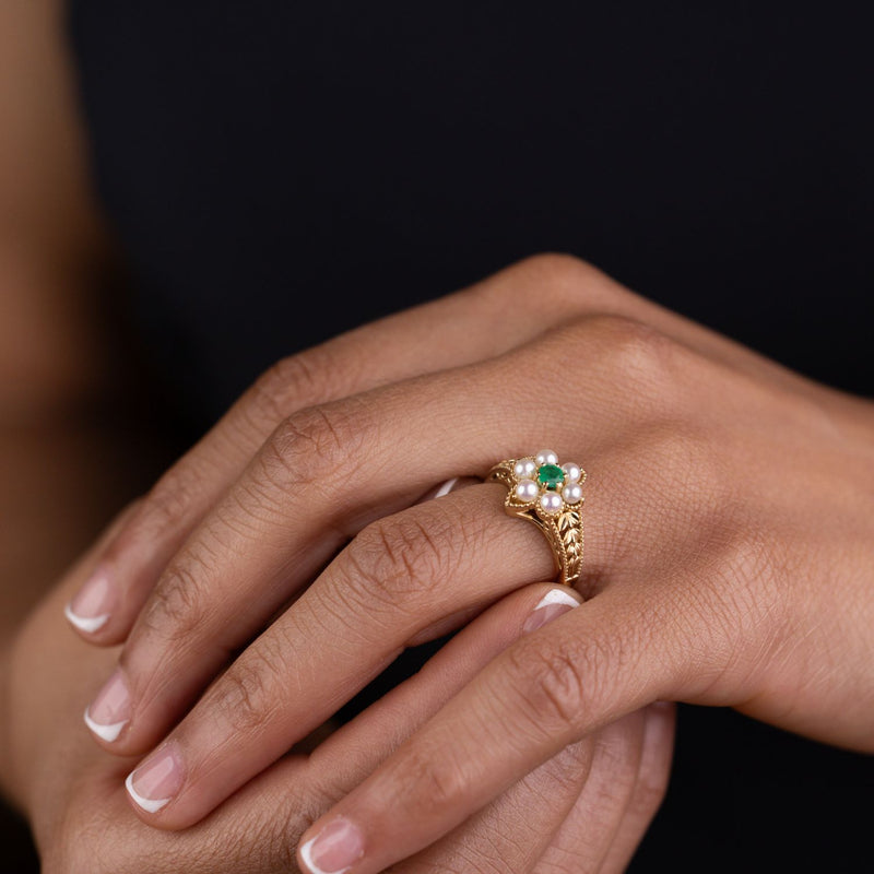 vintage-inspired-emerald-pearl-ring-the-isadora-rustic-and-main