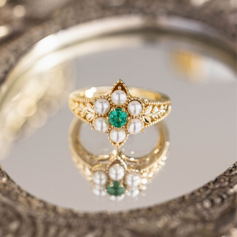 vintage-inspired-emerald-pearl-ring-the-isadora-rustic-and-main