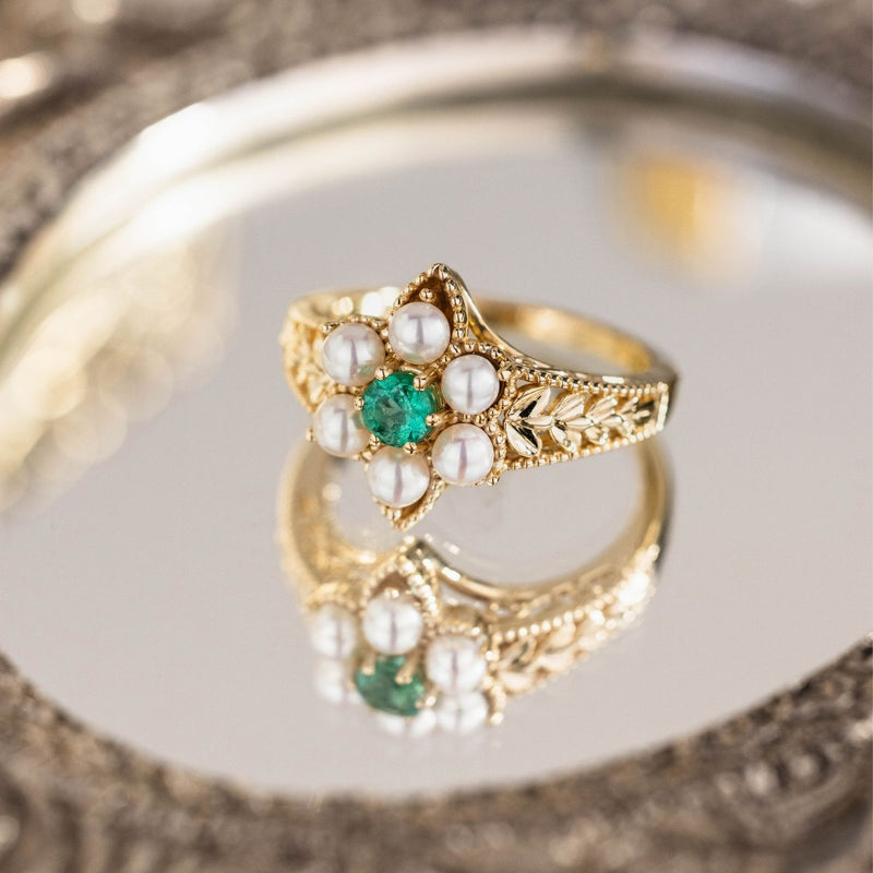 vintage-inspired-emerald-pearl-ring-the-isadora-rustic-and-main