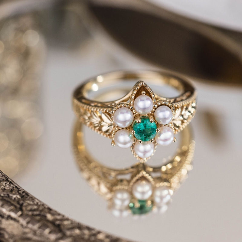 vintage-inspired-emerald-pearl-ring-the-isadora-rustic-and-main
