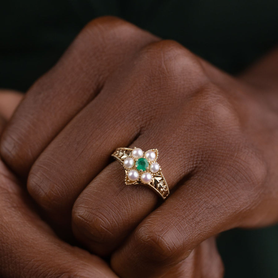 vintage-inspired-emerald-pearl-ring-the-isadora-rustic-and-main
