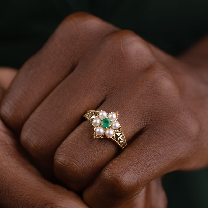 vintage-inspired-emerald-pearl-ring-the-isadora-rustic-and-main