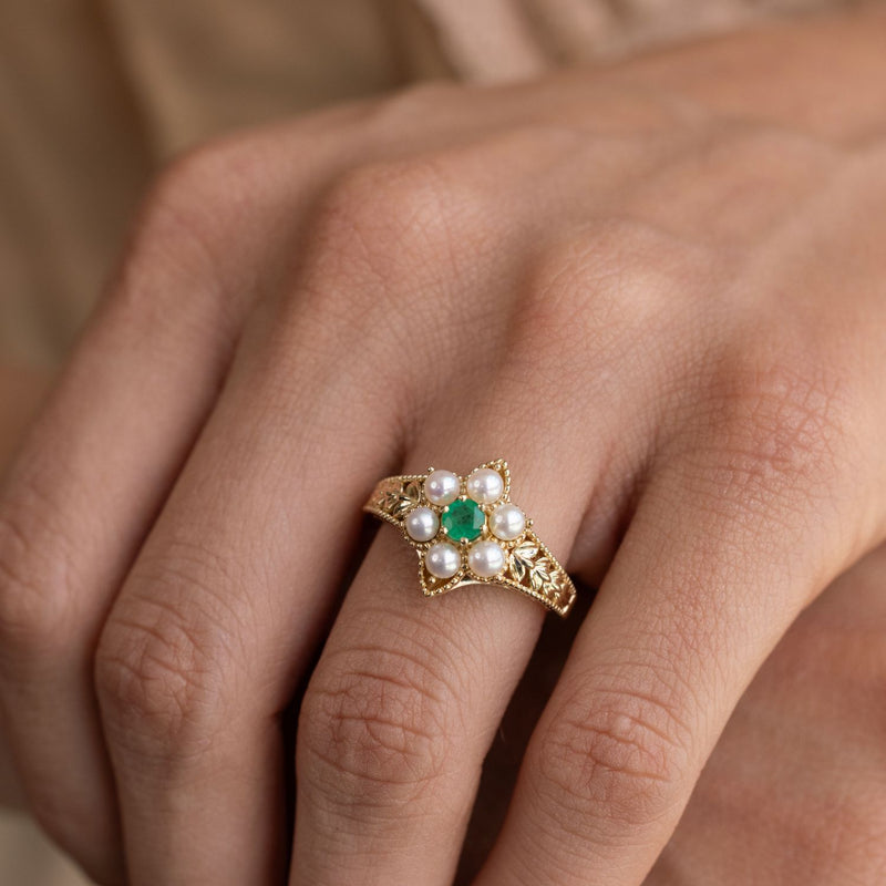 vintage-inspired-emerald-pearl-ring-the-isadora-rustic-and-main
