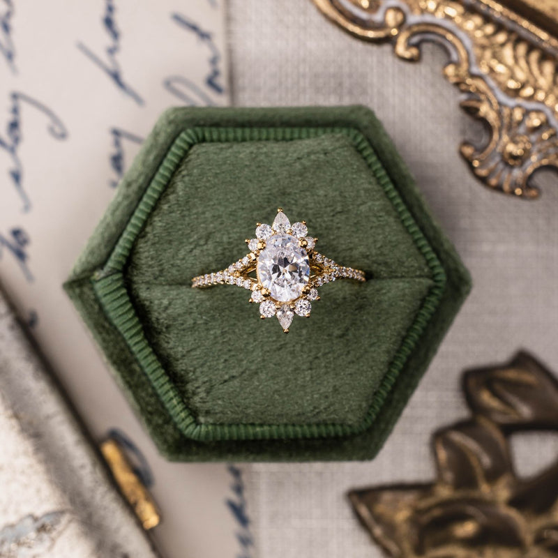vintage-inspired-oval-diamond-engagement-ring-starburst-diamond-halo-pave-split-shank-setting-the-genevieve-rustic-and-main