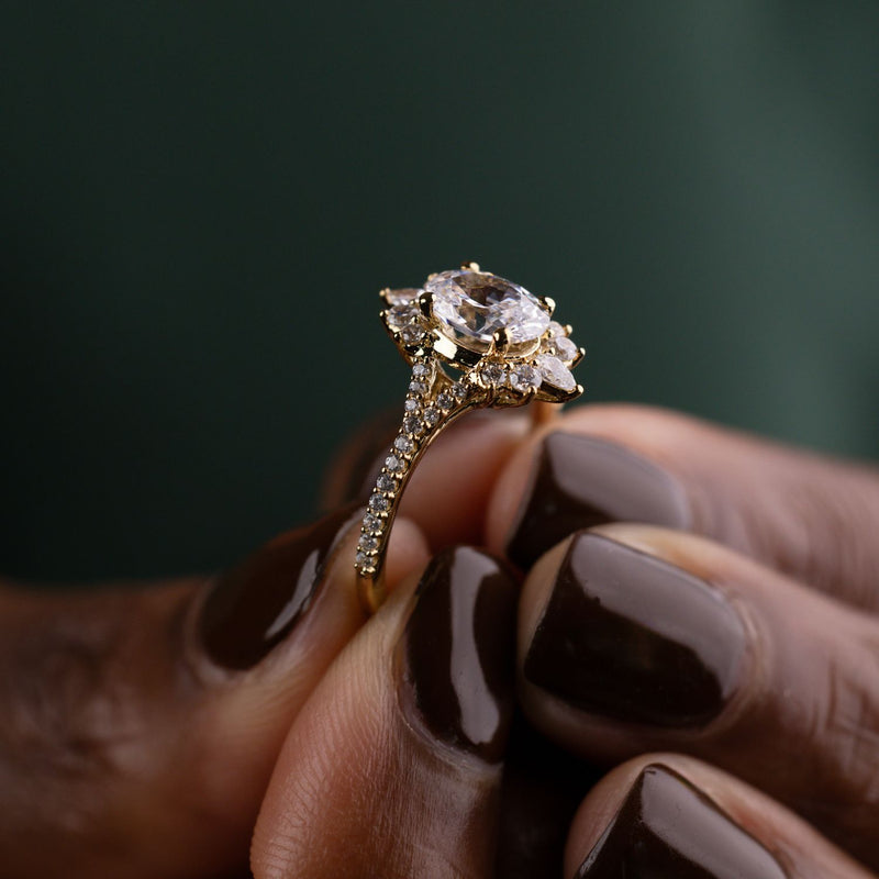 vintage-inspired-oval-diamond-engagement-ring-starburst-diamond-halo-pave-split-shank-setting-the-genevieve-rustic-and-main