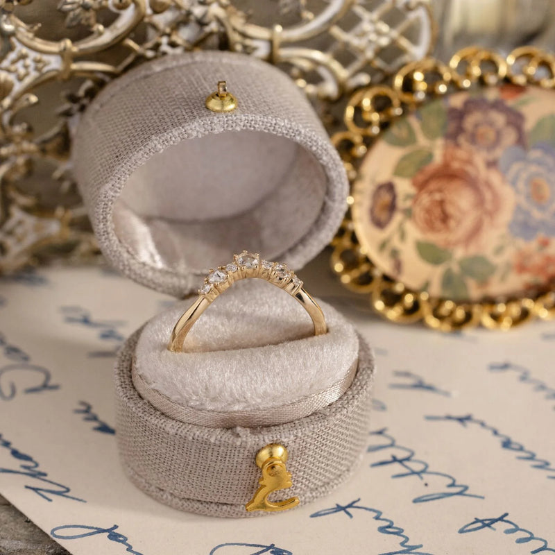Vintage Rose-Cut Diamond Contour Band