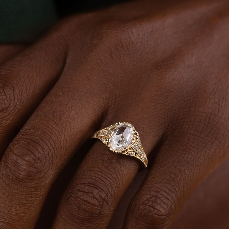 vintage-inspired-rose-cut-oval-diamond-engagement-ring-eiffel-tower-inspired-shank-diamond-milgrain-accents-the-amelie-rustic-and-main