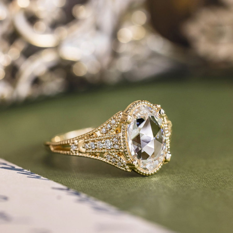 vintage-inspired-rose-cut-oval-diamond-engagement-ring-eiffel-tower-inspired-shank-diamond-milgrain-accents-the-amelie-rustic-and-main