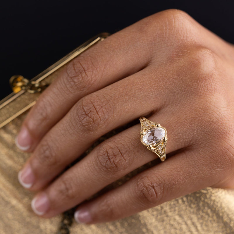 vintage-inspired-rose-cut-oval-diamond-engagement-ring-eiffel-tower-inspired-shank-diamond-milgrain-accents-the-amelie-rustic-and-main