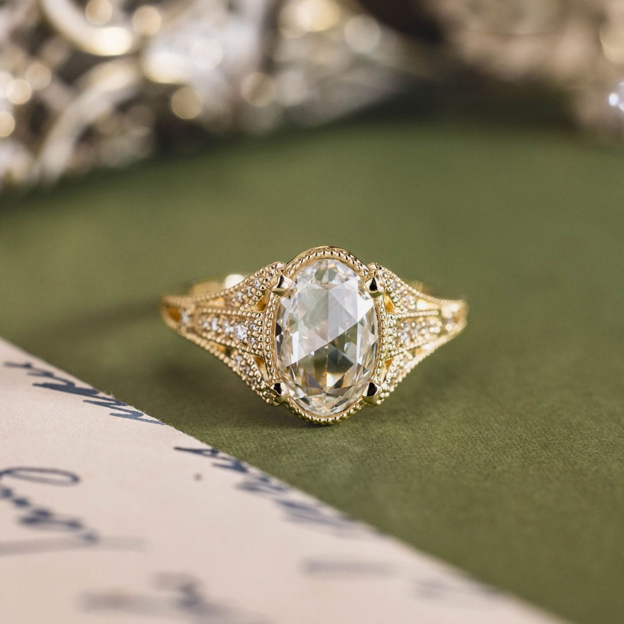 vintage-inspired-rose-cut-oval-diamond-engagement-ring-eiffel-tower-inspired-shank-diamond-milgrain-accents-the-amelie-rustic-and-main