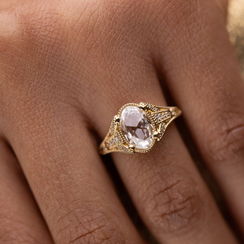 vintage-inspired-rose-cut-oval-diamond-engagement-ring-eiffel-tower-inspired-shank-diamond-milgrain-accents-the-amelie-rustic-and-main