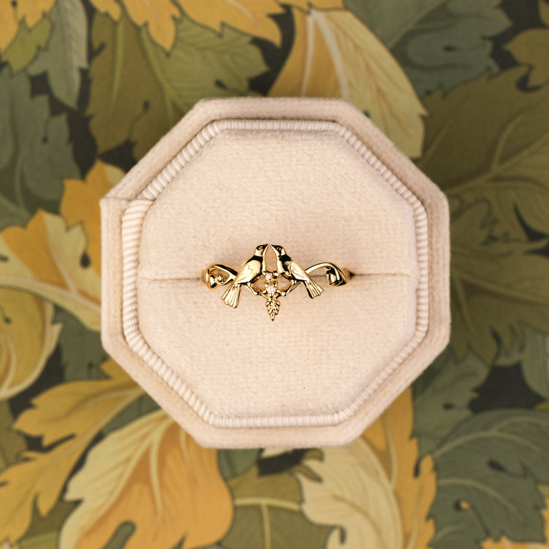 vintage-inspired-solid-gold-ring-love-birds-diamond-accents-the-darling-rustic-and-main