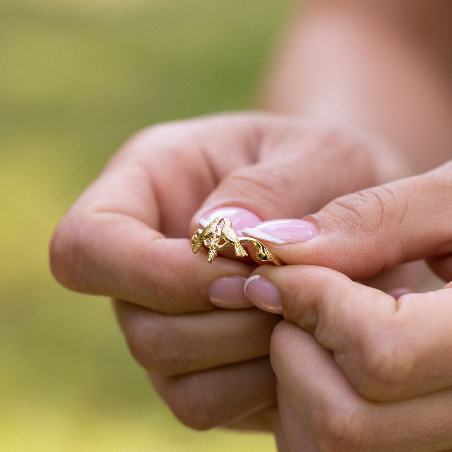 vintage-inspired-solid-gold-ring-love-birds-diamond-accents-the-darling-rustic-and-main