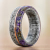 The Weekend in Marseille | Women's Weathered Maple Wood Ring with Lavender & Metal Inlay