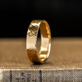 The Willow & Alder - Bark Textured Matching Gold Wedding Ring Set