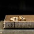 The Willow & Alder - Bark Textured Matching Gold Wedding Ring Set