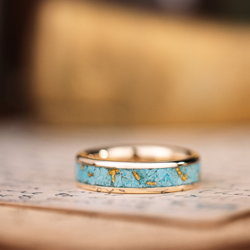womens-10k-yellow-gold-turquoise-ring-gold-flakes-size-6-5-5mm-wide_1