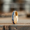The Starry Night | Women's Gold Wedding Band with Flowers and Gold Flakes