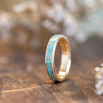 The Reeves & Phoenix - Gold and Turquoise Wedding Ring Set