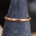 The Rosalind | 2mm Women's Hammered Rose Gold Stacking Ring