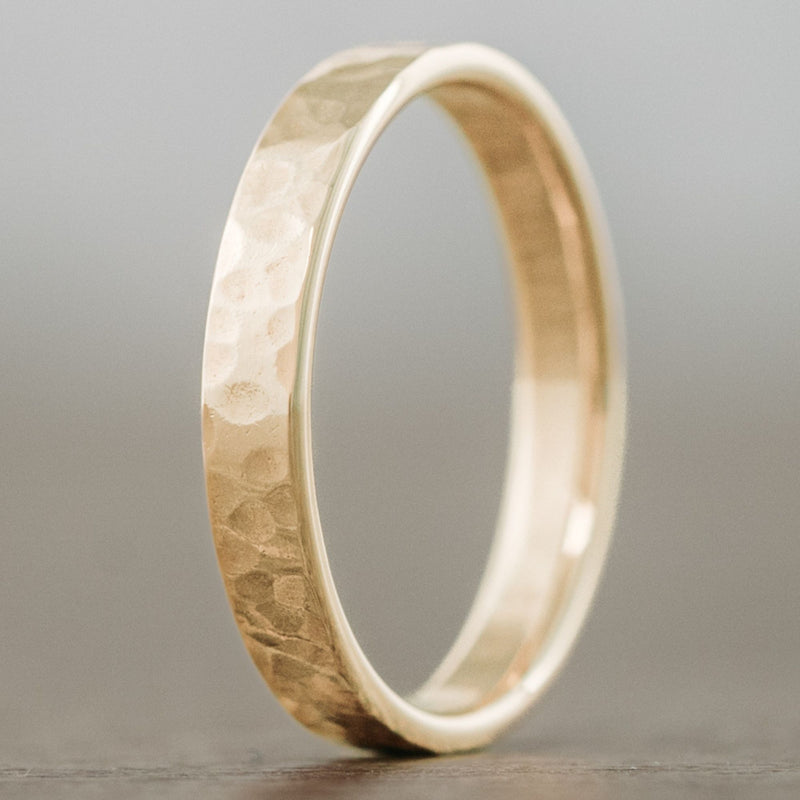 womens-hammered-yellow-gold-wedding-band-edisto-3mm-4mm-rustic-and-main-14k