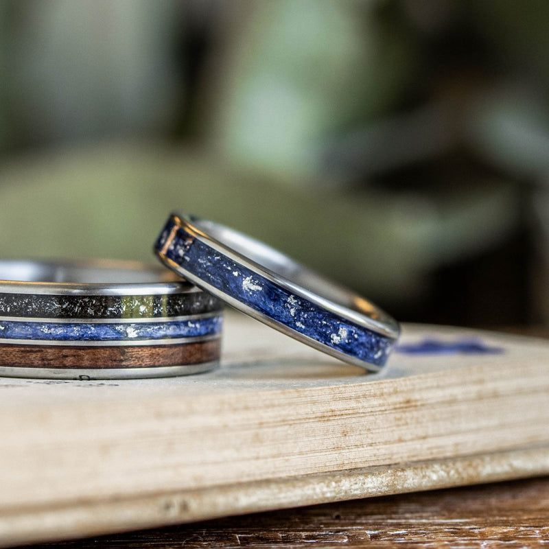 womens-titanium-blue-floral-flowers-ring-bachelor-button-blue-unique-silver-flakes-rustic-and-main-the-starry-night