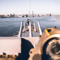 The USS New Jersey |  Men's Battleship Teak Wood Wedding Band with Whiskey Barrel Liner & Metal Inlay