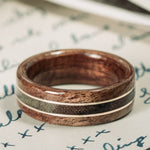The Army | Men's Rifle Stock Wood Wedding Band with Army Multicam Uniform & Dual Metal Inlays