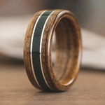 The Air Force | Men's Wood Wedding Band with Air Force Flight Suit & Dual Metal Inlays