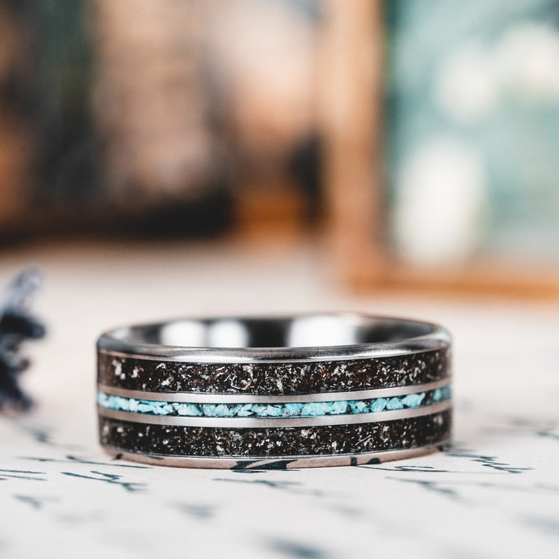 Turquoise Black Ring Gemstone Fine Rings for sale | eBay