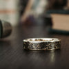 The Stargazer | Men's Gold Wedding Band with Meteorite & Gold Flakes