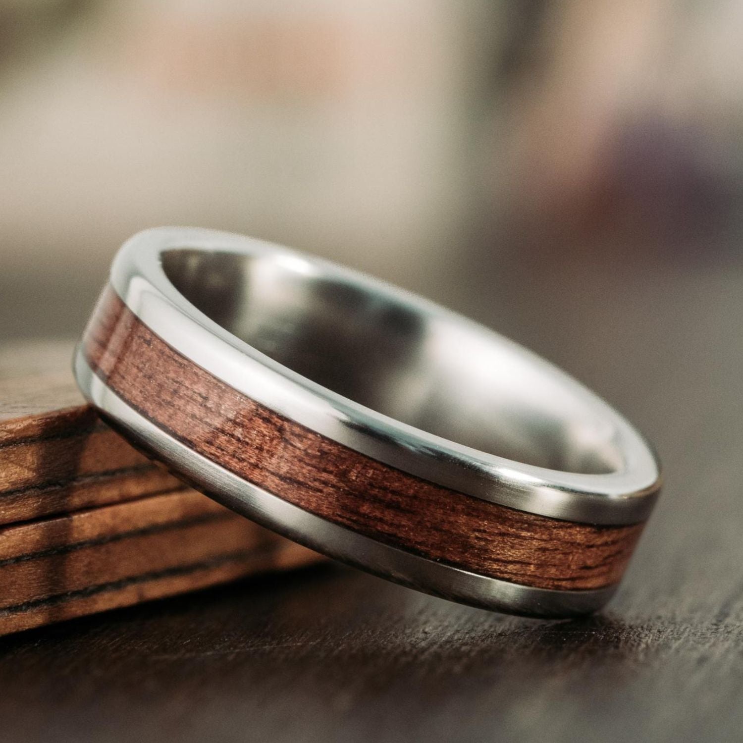 Resin and titanium men's wedding band | Acrylic and metal ring – Richter  Scale Rings