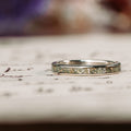 The Aurora | Women's Gold and Green Peridot Ring with Gold & Silver Flakes