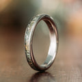 The Aurora | Women's Gold and Green Peridot Ring with Gold & Silver Flakes