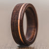 (In-Stock) Antique Walnut & Offset Copper Wood Wedding Band - Size 10 | 8mm Wide