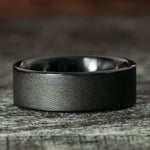 Aerodyne-Noir-mens-brushed-black-titanium-wedding-band