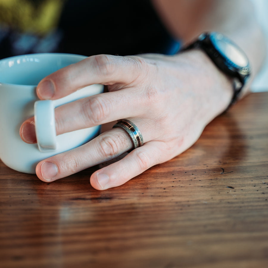  Analyzing image      Americano-weathered-maple-wood-vintage-coffee-dual-gold-inlays-wood-mens-wedding-band