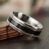 Bourbon-blues-brass-guitar-string-weathered-whiskey-barrel-mens-titanium-wedding-band